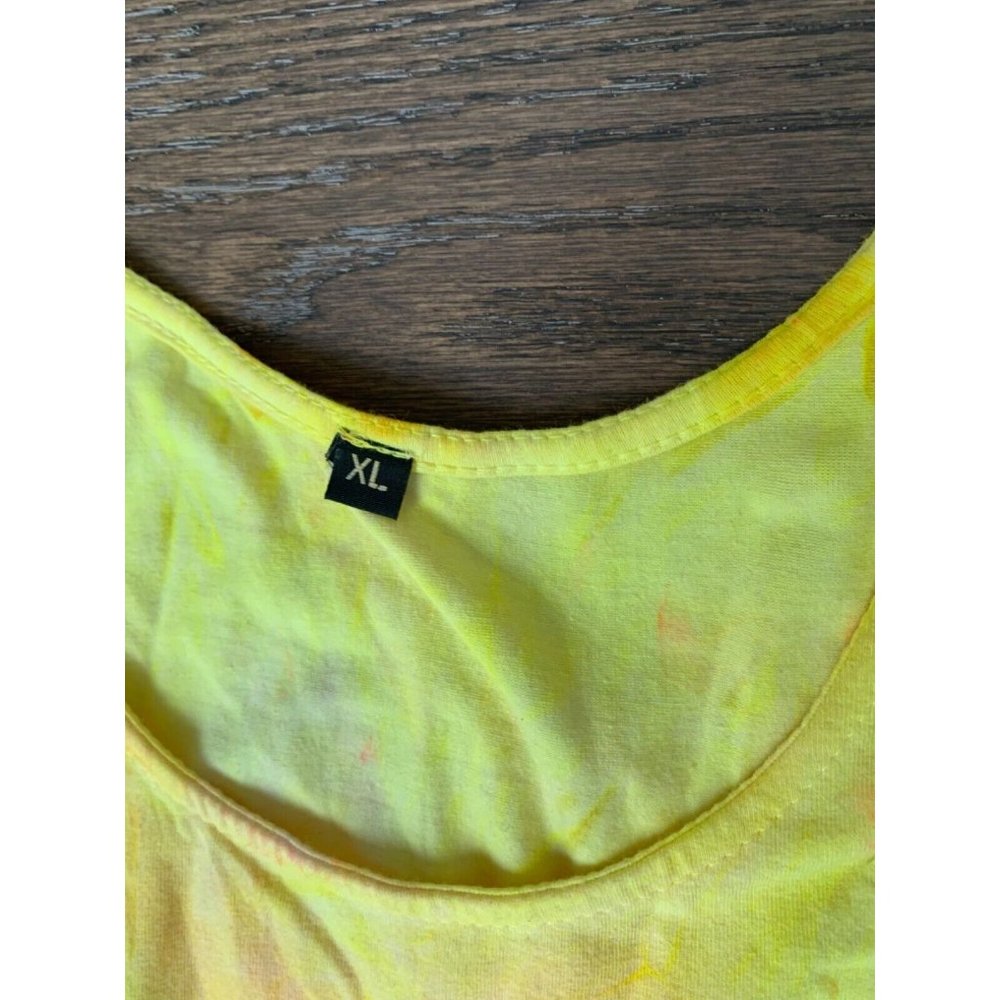 Women's M Tie Dye Sleeveless Maxi Dress yellow pink orange boho - Picture 7 of 7